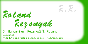 roland rezsnyak business card